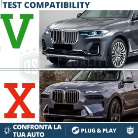 REJILLA Delanteras para BMW X7 G07 (18-22), Doble Pasillo | Negro Brillante Tuning M