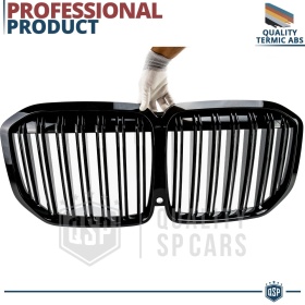 REJILLA Delanteras para BMW X7 G07 (18-22), Doble Pasillo | Negro Brillante Tuning M