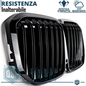 REJILLA Delanteras para BMW X7 G07 (18-22), Doble Pasillo | Negro Brillante Tuning M