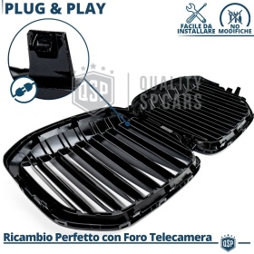 REJILLA Delanteras para BMW X7 G07 (18-22), Doble Pasillo | Negro Brillante Tuning M