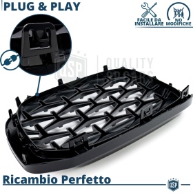 REJILLAS Delanteras para BMW X6 (E71), Estilo Diamante 3D | Negro Brillante Tuning M