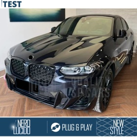 REJILLA Delanteras para BMW X4 G02 (desde 2021), Estilo Diamante 3D | Negro Brillante Tuning M