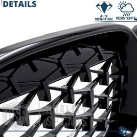 Front GRILLE for BMW X4 F26 (14-18), Diamond 3d Design | Glossy Black Grill Tuning M