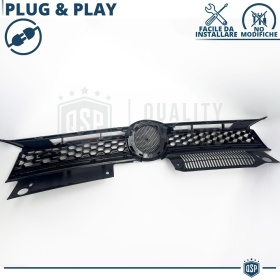 REJILLA Delantera para Vw GOLF 6 GTI Style Parrilla Tuning Negro Brillante Raya Roja