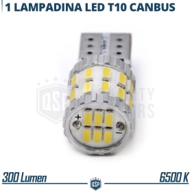 1 Bombilla LED T10 W5W CANbus, Potente Luz Blanca 360° | 300LM, EXTRA DELGADO