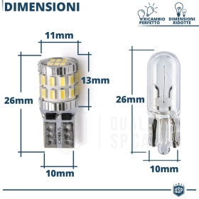 1 Bombilla LED T10 W5W CANbus, Potente Luz Blanca 360° | 300LM, EXTRA DELGADO