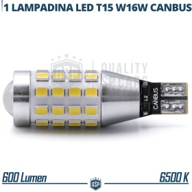 1pc T15 - W16W LED Bulb CANbus Error FREE, Powerful White Light with LENS | 40 LED 600LM