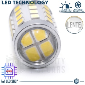 1pc T15 - W16W LED Bulb CANbus Error FREE, Powerful White Light with LENS | 40 LED 600LM