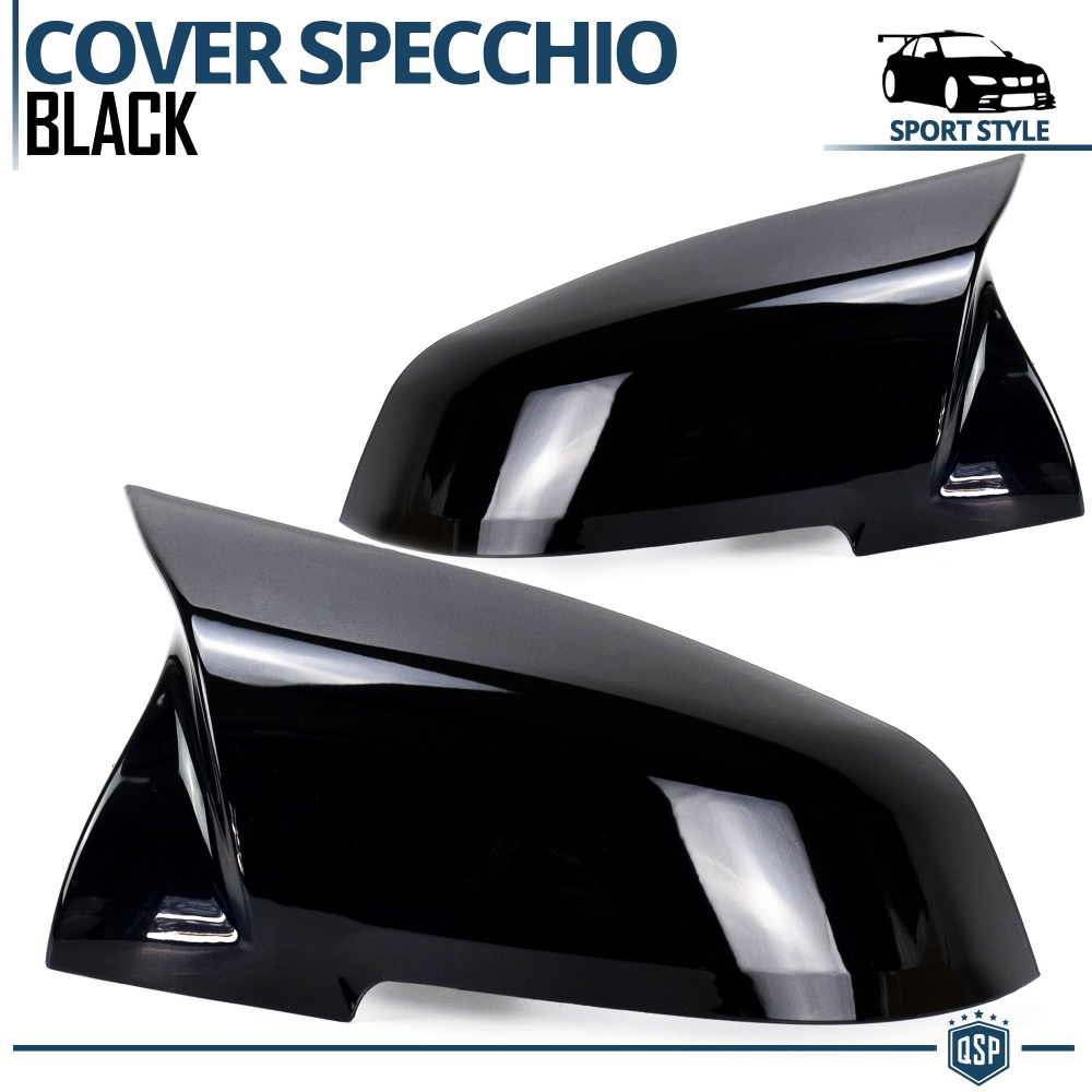 Tapas de Espejo Retrovisor para Bmw Serie 1, 2, 3, 4, X1, i3 | Cubiertas Rígidas Negro Brillante | Garantía por Vida