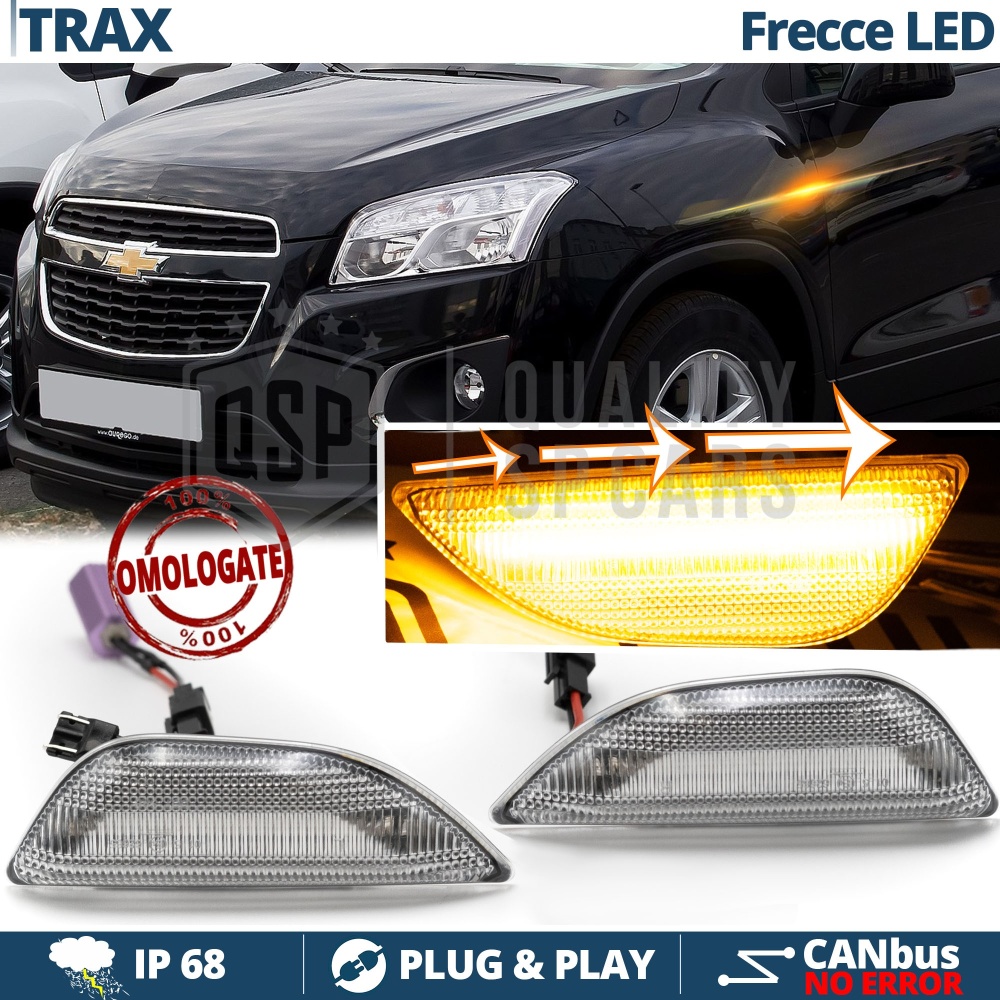 Dynamic LED Side Marker for Chevrolet TRAX E-Approved | White Lens, CANbus No Error Dynamic LED Side Marker for Chevrolet TRAX E-Approved | White Lens, CANbus No Error