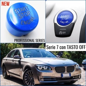 LLAVE BOTÓN DE ENCENDIDO DEL MOTOR AZUL "START STOP ENGINE" EN ABS PARA BMW SERIE 7 ( F01 F02 ) con Bóton OFF, ANTICHUADO NO HUELLAS