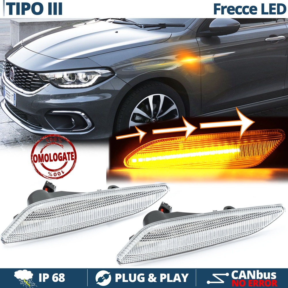 X2 Intermitentes LED para Fiat Tipo 3 Secuenciales Homologados, CANbus No Error X2 Intermitentes LED para Fiat Tipo 3 Secuenciales Homologados, CANbus No Error