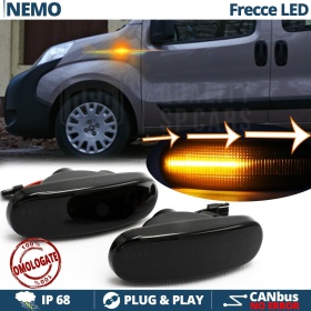 X2 Intermitentes LED para Citroen Nemo Secuenciales Homologados, Lente Negra, CANBUS No Error