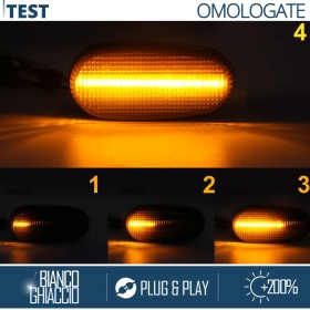 X2 Intermitentes LED para Fiat Bravo 2 Secuenciales Homologados, Lente Negra, CANBUS No Error