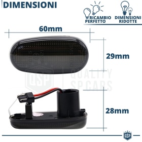 X2 Intermitentes LED para Fiat Bravo 2 Secuenciales Homologados, Lente Negra, CANBUS No Error
