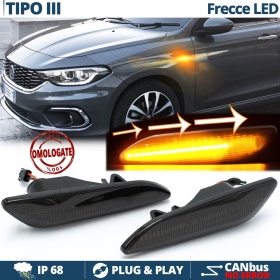X2 Intermitentes LED para Fiat Tipo 3 Secuenciales Homologados, Lente Negra, CANBUS No Error