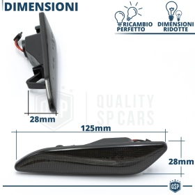 X2 Intermitentes LED para Fiat Tipo 3 Secuenciales Homologados, Lente Negra, CANBUS No Error
