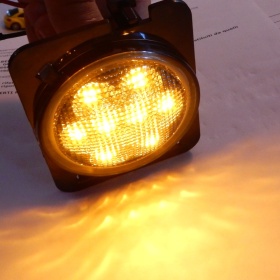 2 Intemitentes LED para JEEP WRANGLER JK 2007- CANBUS Sin Errores Estructura en ABS Negra + Lente Negra