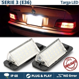 2 Plafones LED Matrícula para BMW Serie 3 (E36) 90-00 | Canbus, Plug & Play | 18 LED 6.500K Blanco Frío