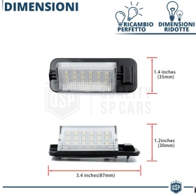 2 Plafones LED Matrícula para BMW Serie 3 (E36) 90-00 | Canbus, Plug & Play | 18 LED 6.500K Blanco Frío