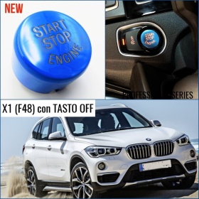 LLAVE BOTÓN DE ENCENDIDO DEL MOTOR AZUL "START STOP ENGINE" EN ABS PARA BMW SERIE X1 ( F48) con Bóton OFF, ANTICHUADO NO HUELLAS