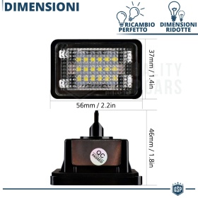 2 Luces de Matricula LED para MERCEDES GLK (X204) CANBUS 18 LED 6.500K BLANCO FRIO Plug & Play