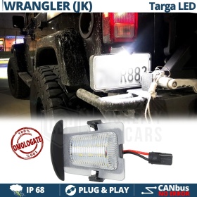 Luce de Matricula LED Canbus para Jeep Wrangler JK | 6.500k Blanco Frío, Plug & Play