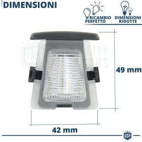 Luce de Matricula LED Canbus para Jeep Wrangler JK | 6.500k Blanco Frío, Plug & Play