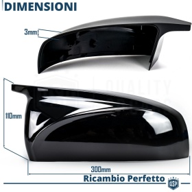 Tapas de Espejo Retrovisor para Bmw X5, X6 | Cubiertas Rígidas Negro Brillante | Garantía por Vida