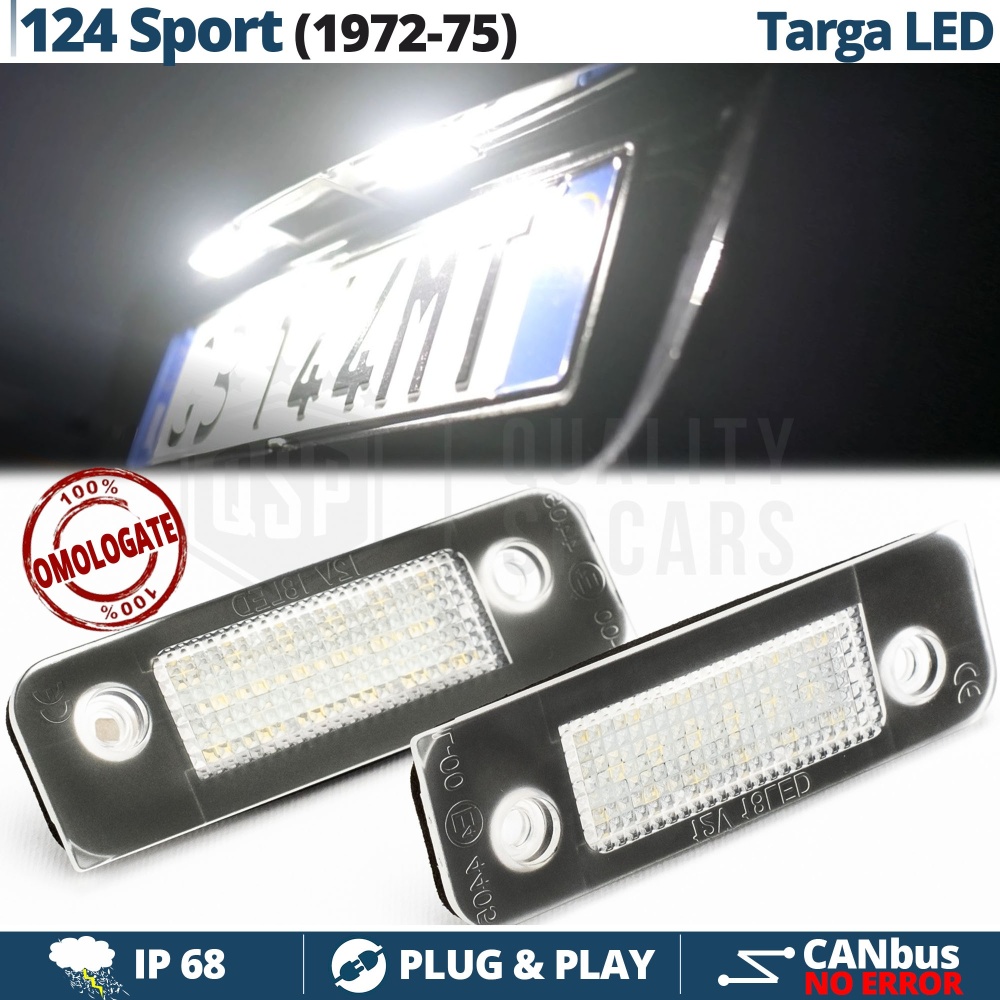 Luces de Matricula LED Canbus para Classic Fiat 124 Sport | 18 Led 6.500k Blanco Frío, Plug & Play Luces de Matricula LED Canbus para Classic Fiat 124 Sport | 18 Led 6.500k Blanco Frío, Plug & Play