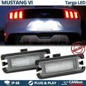 Luces de Matricula LED Canbus para Ford Mustang 6 | 18 Led 6.500k Blanco Frío, Plug & Play