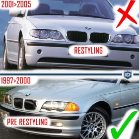COVER Fasce calandra PER Bmw Serie 3 (E46) 1997-2001 PRE - RESTYLING in Colori M SPORT Rigide