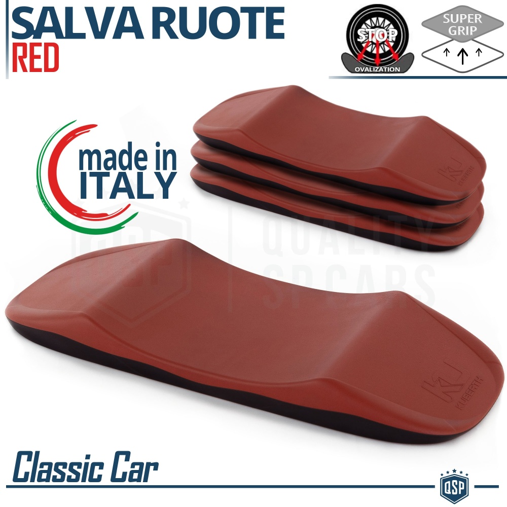 Protectores de Neumáticos Anti Deformación, Rojos, para COCHES CLÁSICOS | Originales Kuberth V HECHO EN ITALIA