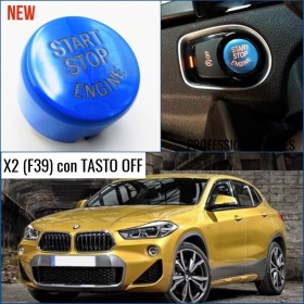 LLAVE BOTÓN DE ENCENDIDO DEL MOTOR AZUL "START STOP ENGINE" EN ABS PARA BMW SERIE X2 ( F39 ) con Bóton OFF, ANTICHUADO NO HUELLAS