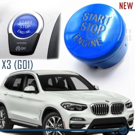 LLAVE BOTÓN DE ENCENDIDO DEL MOTOR AZUL "START STOP ENGINE" EN ABS PARA BMW SERIE X3 ( G01 ) con Bóton OFF, ANTICHUADO NO HUELLAS