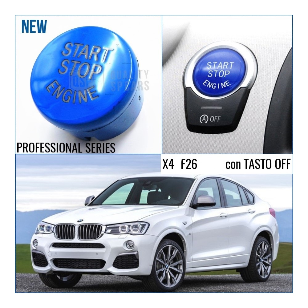 TASTO PULSANTE D'ACCENSIONE MOTORE "START STOP ENGINE" BLU IN ABS PER BMW SERIE X4 ( F26 ) con Tasto OFF, Antigraffio NO IMPRONTA TASTO PULSANTE D'ACCENSIONE MOTORE "START STOP ENGINE" BLU IN ABS PER BMW SERIE X4 ( F26 ) con Tasto OFF, Antigraffio NO IMPRONTA