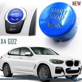LLAVE BOTÓN DE ENCENDIDO DEL MOTOR AZUL "START STOP ENGINE" EN ABS PARA BMW SERIE X4 ( G02 ) con Bóton OFF, ANTICHUADO NO HUELLAS