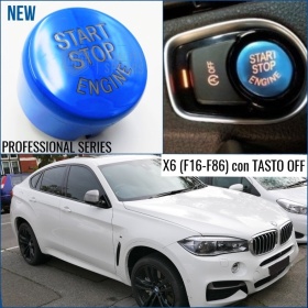 LLAVE BOTÓN DE ENCENDIDO DEL MOTOR AZUL "START STOP ENGINE" EN ABS PARA BMW SERIE X6 ( F16 F86 ) con Bóton OFF, ANTICHUADO NO HUELLAS