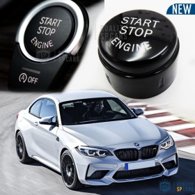 LLAVE BOTÓN DE ENCENDIDO DEL MOTOR NEGRO "START STOP ENGINE" EN ABS PARA BMW SERIE 2 ( F22 F23 ) con Bóton OFF, ANTICHUADO NO HUELLAS