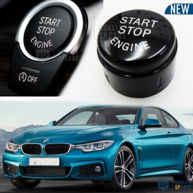 LLAVE BOTÓN DE ENCENDIDO DEL MOTOR NEGRO "START STOP ENGINE" EN ABS PARA BMW SERIE 4 ( F32 F33 F36 ) con Bóton OFF, ANTICHUADO NO HUELLAS
