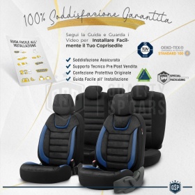 FUNDAS DE ASIENTO para Skoda Scala Cuero Pu y Efecto Ante, COMPLETO Delantero + Trasero | Certificados TÜV