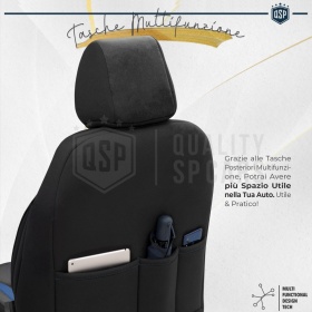 FUNDAS DE ASIENTO para Ssangyong Actyon Cuero Pu y Efecto Ante, COMPLETO Delantero + Trasero | Certificados TÜV