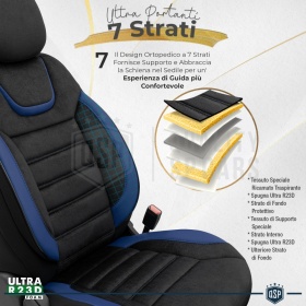 FUNDAS DE ASIENTO para Ssangyong Actyon Cuero Pu y Efecto Ante, COMPLETO Delantero + Trasero | Certificados TÜV