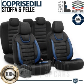 FUNDAS DE ASIENTO para Ssangyong Actyon Cuero Pu y Efecto Ante, COMPLETO Delantero + Trasero | Certificados TÜV