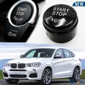 LLAVE BOTÓN DE ENCENDIDO DEL MOTOR NEGRO "START STOP ENGINE" EN ABS PARA BMW SERIE X4 ( F26 ) con Bóton OFF, ANTICHUADO NO HUELLAS