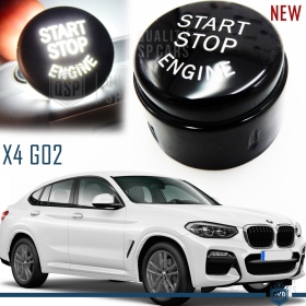 TASTO PULSANTE D'ACCENSIONE MOTORE "START STOP ENGINE" NERO IN ABS PER BMW SERIE X4 ( G02 ) con Tasto OFF, Antigraffio NO IMPRONTA