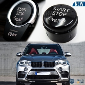 LLAVE BOTÓN DE ENCENDIDO DEL MOTOR NEGRO "START STOP ENGINE" EN ABS PARA BMW SERIE X5 ( F15 ) con Bóton OFF, ANTICHUADO NO HUELLAS
