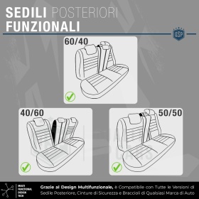 FUNDAS DE ASIENTO para Ssangyong Rexton en CUERO PU, Tejido, Costuras AZUL | COMPLETO Delantero + Trasero | Certificados TÜV