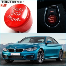 LLAVE BOTÓN DE ENCENDIDO DEL MOTOR ROJO "START STOP ENGINE" EN ABS PARA BMW SERIE 4 ( F32 F33 F36 ) con Bóton OFF, ANTICHUADO NO HUELLAS
