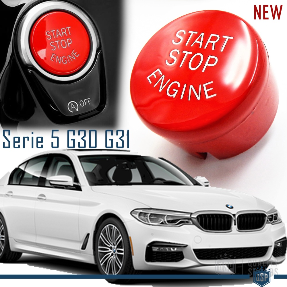 KEY ENGINE IGNITION RED BUTTON "START STOP ENGINE" IN ABS FOR BMW 5 SERIES ( G30 G31 ) with OFF Button, Anti-Scratches NO FOOTPRINT KEY ENGINE IGNITION RED BUTTON "START STOP ENGINE" IN ABS FOR BMW 5 SERIES ( G30 G31 ) with OFF Button, Anti-Scratches NO FOOTPRINT